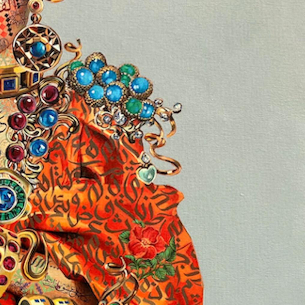 Regina persiana - Painting Contemporaneo di Solmaz Tohidloo