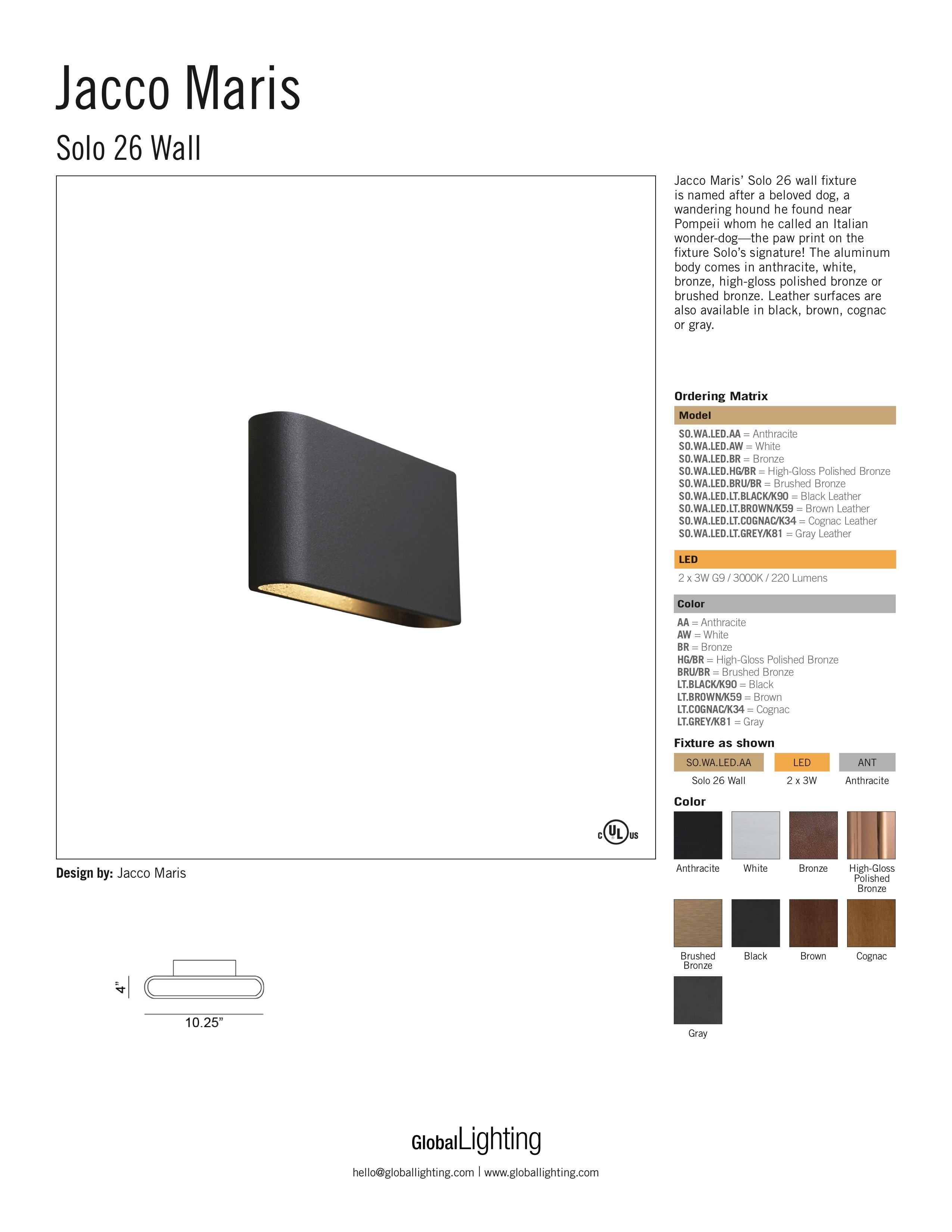 Solo 26 Wall Light by Jacco Maris im Zustand „Neu“ im Angebot in Yonkers, NY