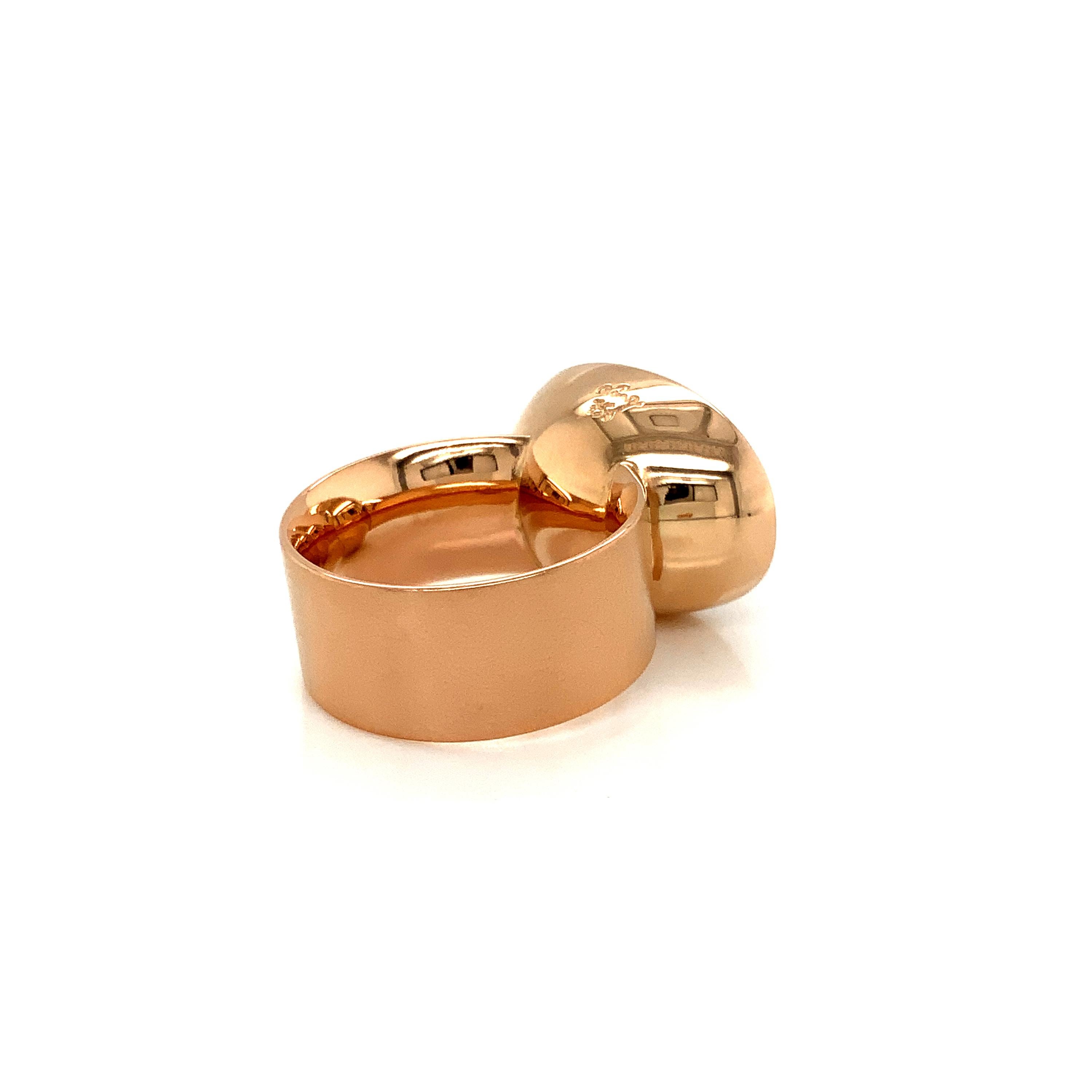 Contemporary Georg Spreng - Solo Ring 18 Karat Rosé Gold with oval Citrine Orange For Sale