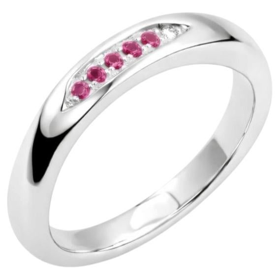 Solo Rose Warrior Ring in Silver with Sapphires & Diamond by Moncomble Paris For Sale