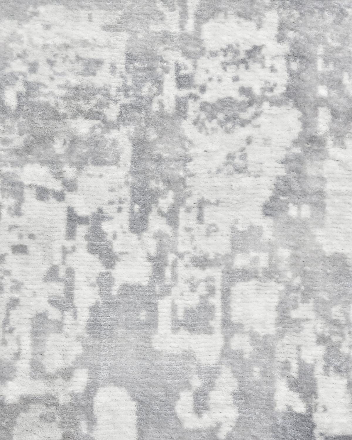 Indien Solo Rugs Tapis de sol abstrait gris tissé à la main en vente