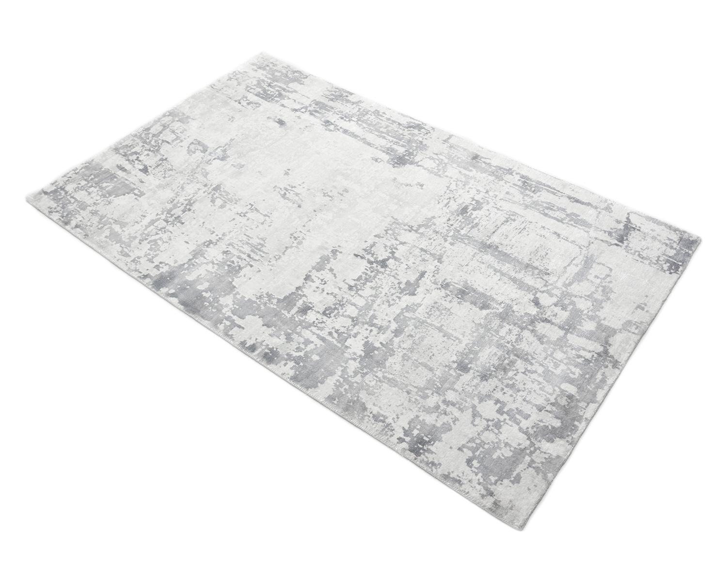 Solo Rugs Tapis de sol abstrait gris tissé à la main en vente 1