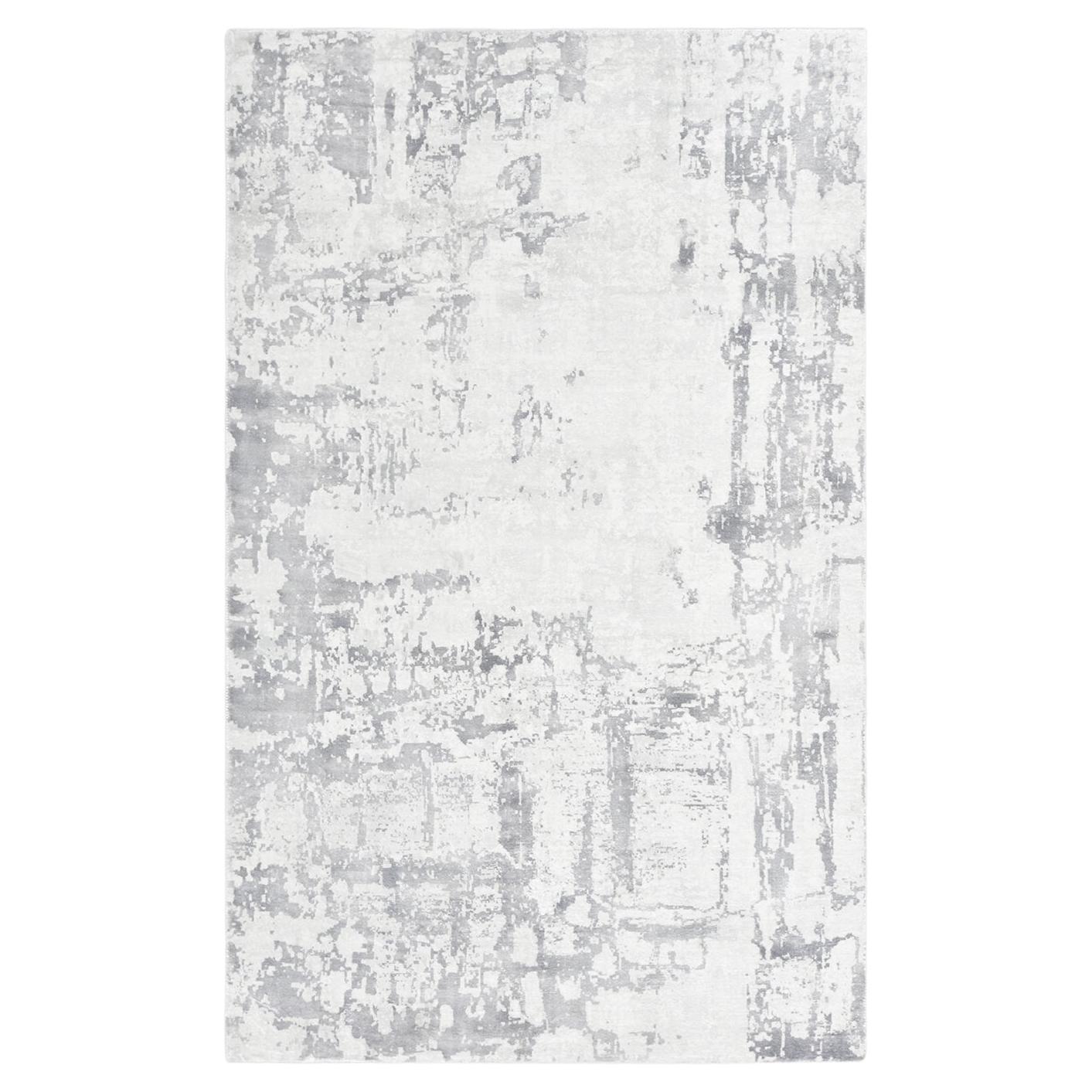 Solo Rugs Tapis de sol abstrait gris tissé à la main en vente