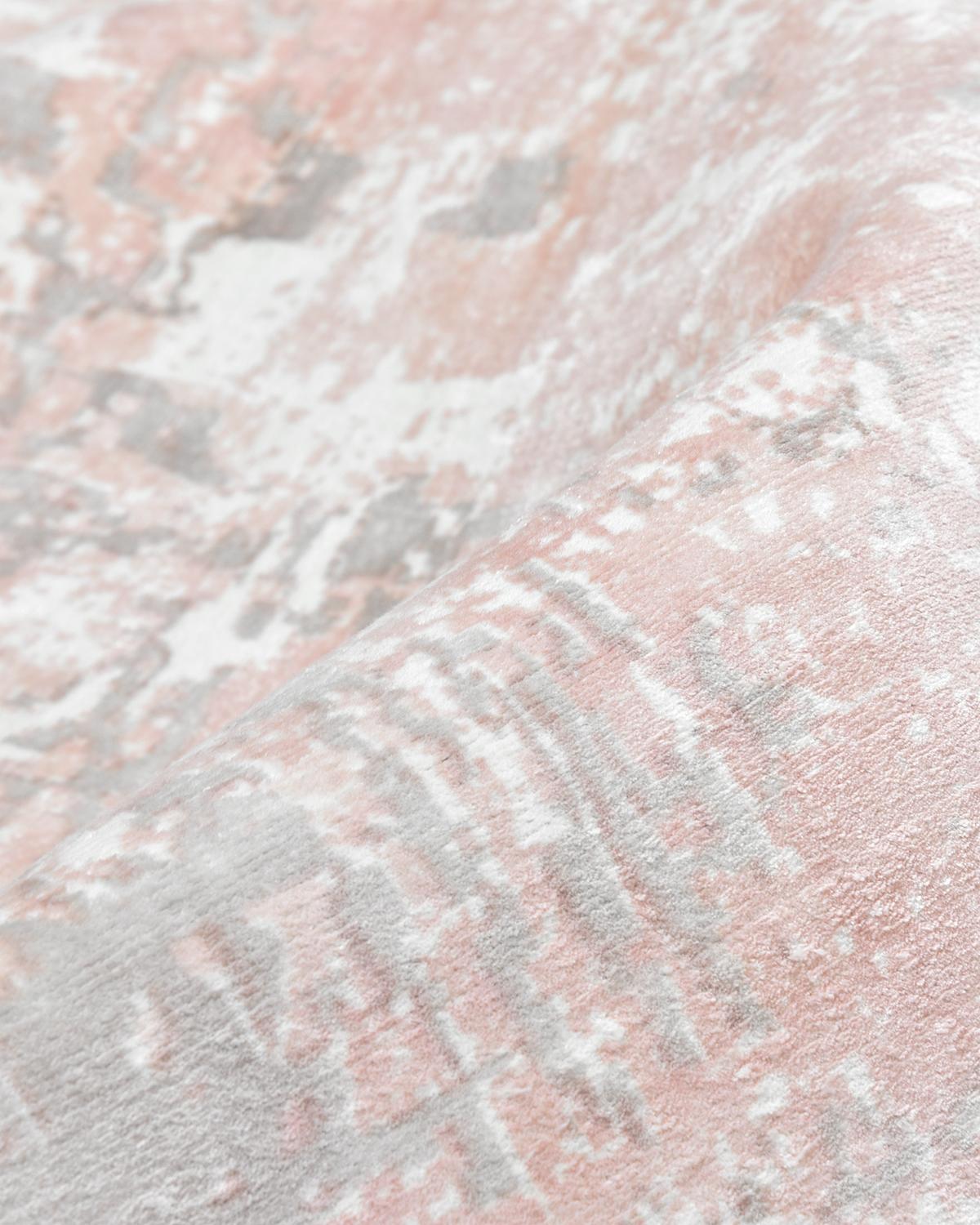 Coton Solo Rugs Abstract Hand Loomed Pink 5 x 8 Tapis de sol en vente