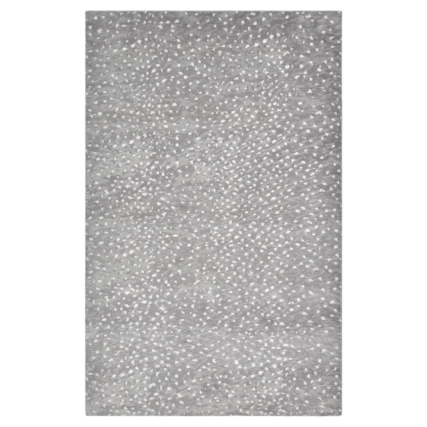 Tapis Solo Arash - Tapis contemporain fait main - Animaux - Gris