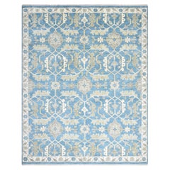 Solo Rugs Armin Traditional Floral Handmade Area Rug Blue