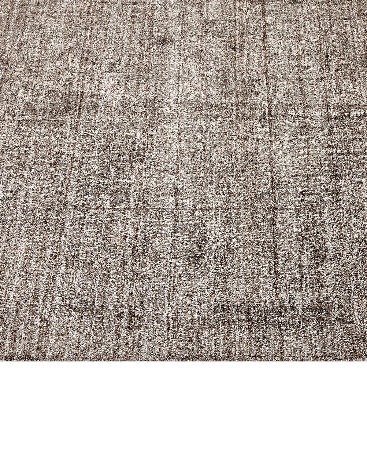 Modern Solo Rugs Ashton Contemporary Striped Handmade Area Rug Brown