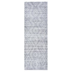 Solo Rugs Athena Bohemian Geometric Handmade Runner Light Gray