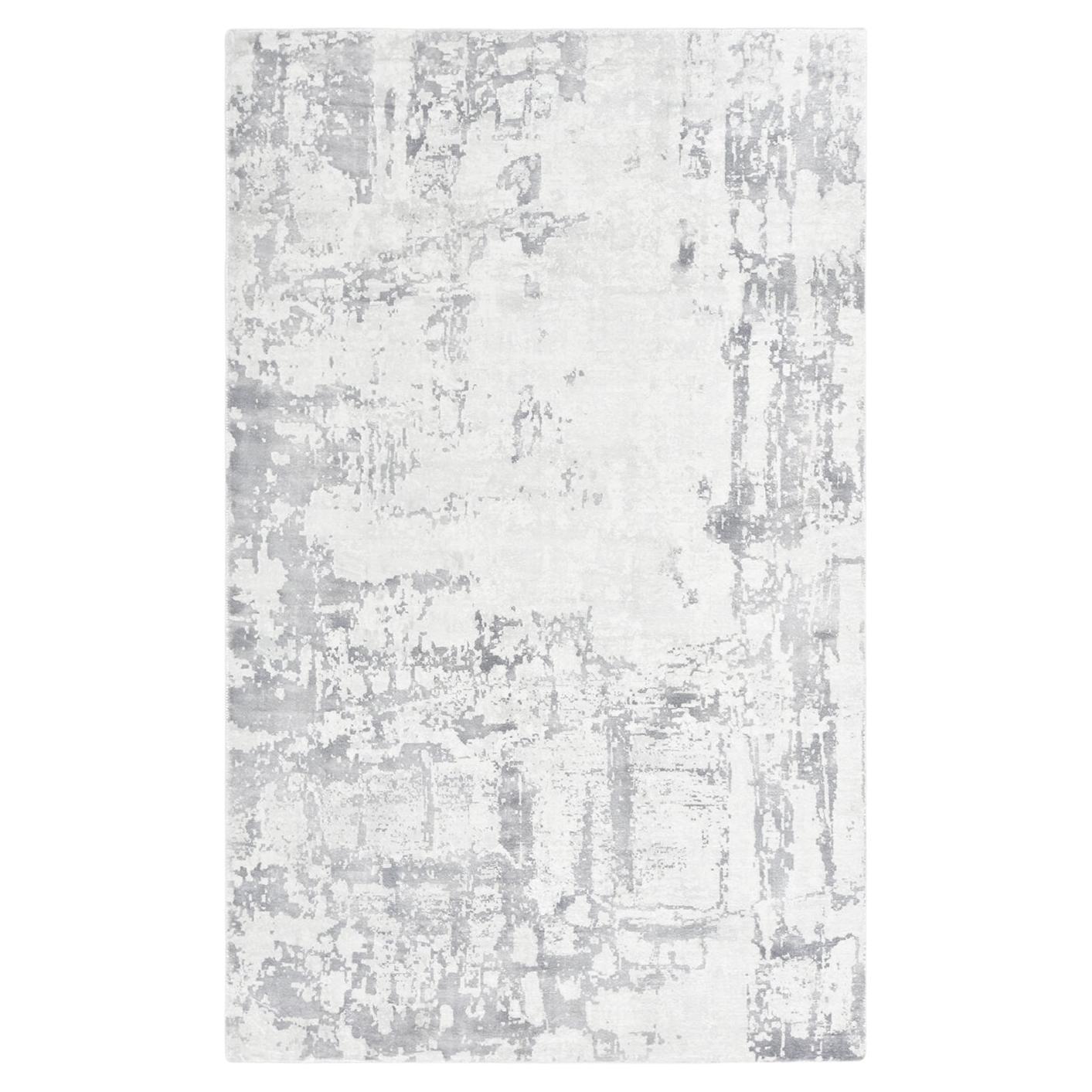 Silver and Blush Abstract Contemporary Rug For Sale at 1stDibs