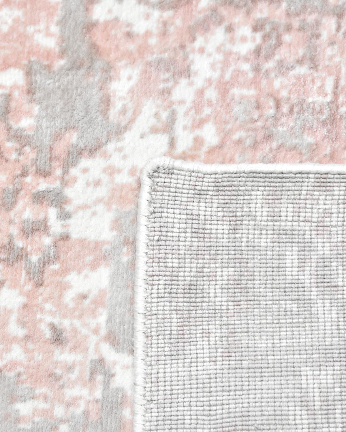 Einzelne Solo-Teppiche in Rosa, zeitgenössischer abstrakter handgefertigter Teppich (Indisch) im Angebot