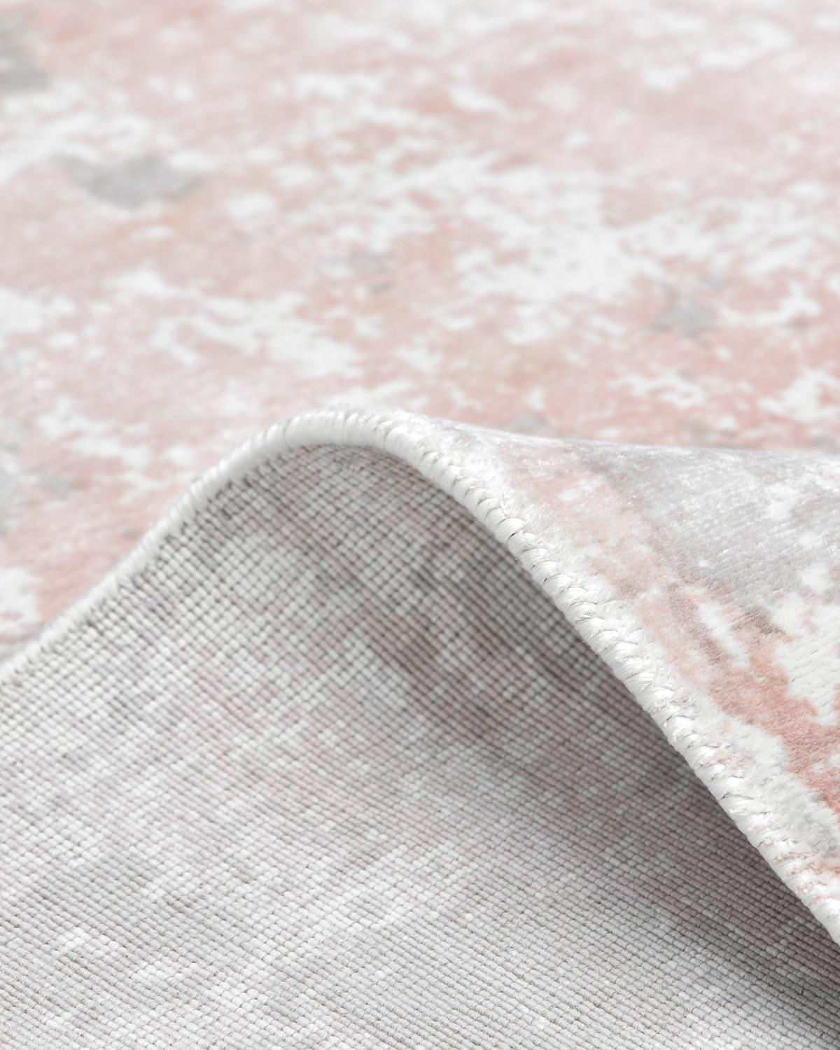 Indian Solo Rugs Blush Contemporary Abstract Handmade Area Rug Pink