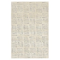 Solo Rugs Cesar Contemporary Geometric Handmade Area Rug Ivory