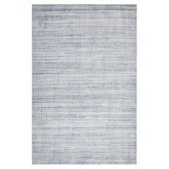 Einzel Solo Teppiche Cooper Zeitgenössischer gestreifter handgefertigter Teppich in Grau
