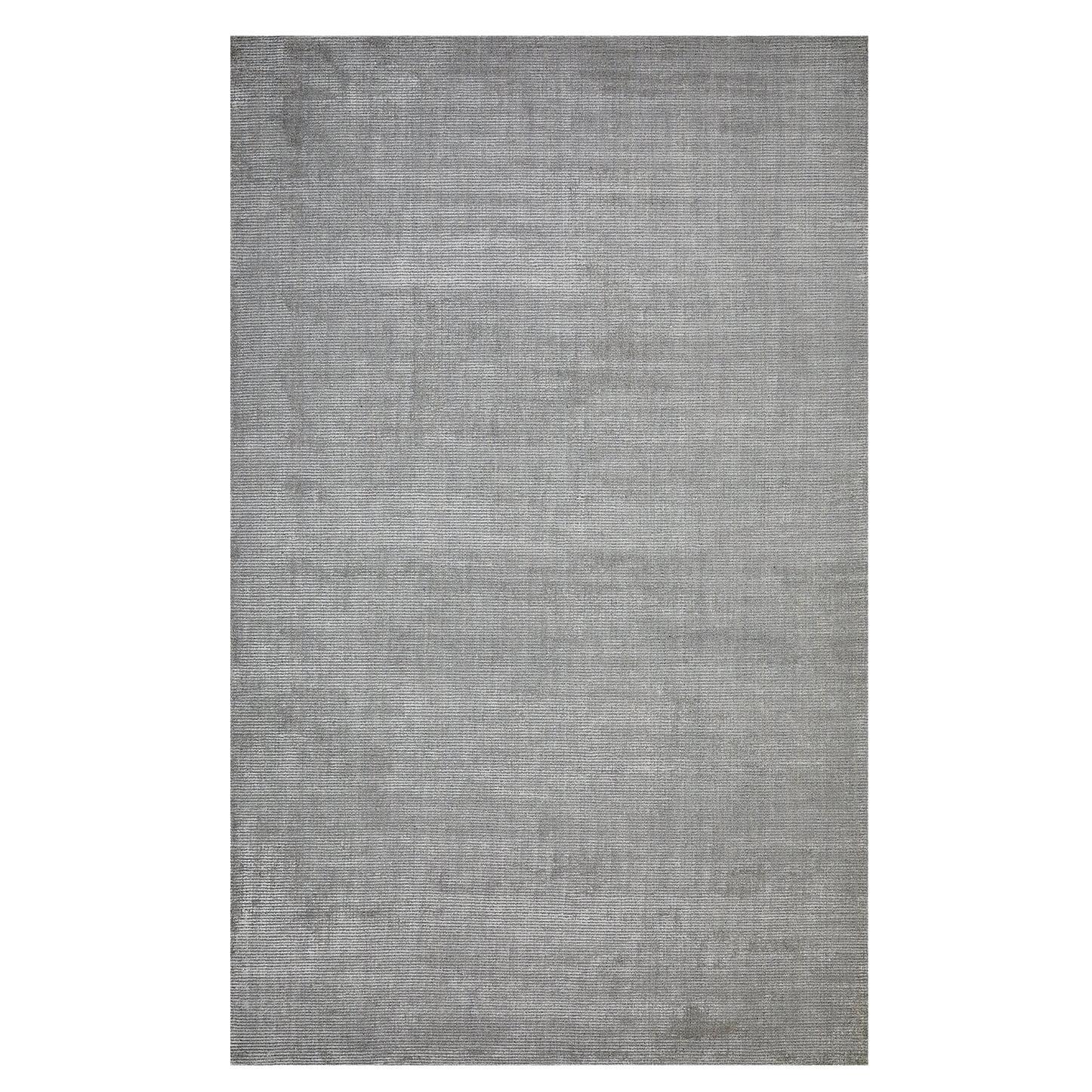 Solo Rugs Cordi Contemporary Solid Handmade Area Rug Gray For Sale