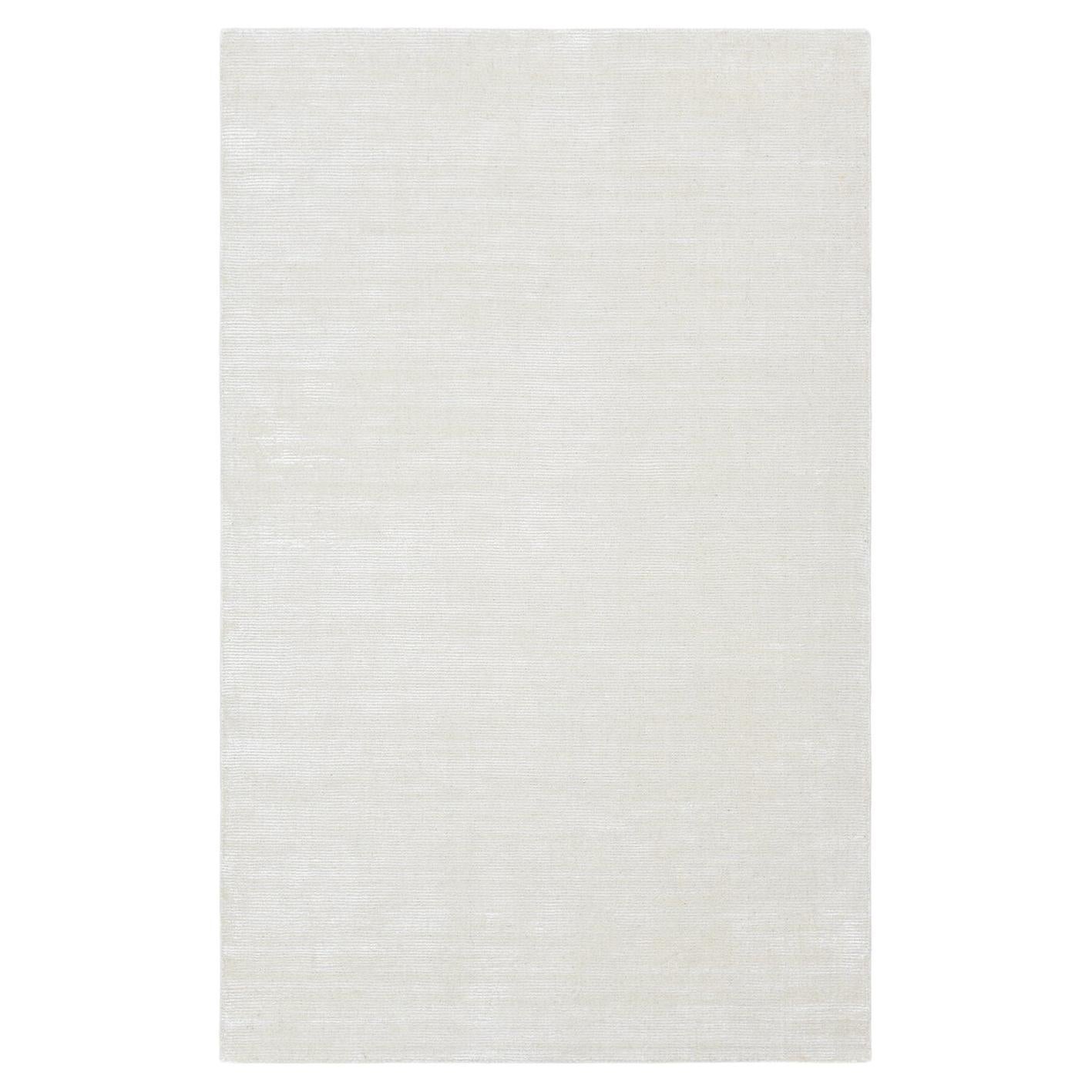 Solo Rugs Cordi Contemporary Solid Handmade Area Rug Ivory 8' 0" x 10' 0" For Sale