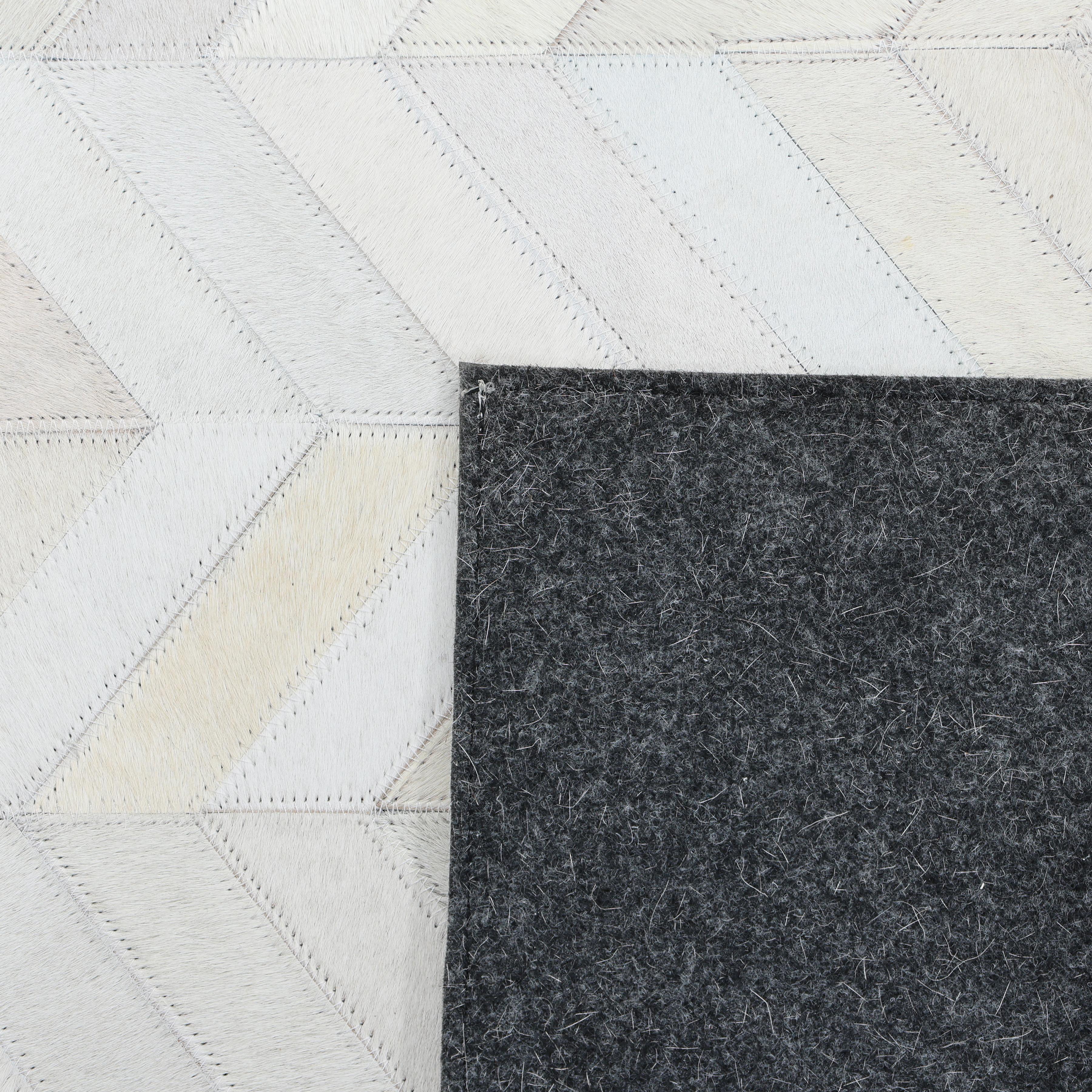 Cowhide Contemporary Chevron Hand Made Ivory Area Rug 8' 0