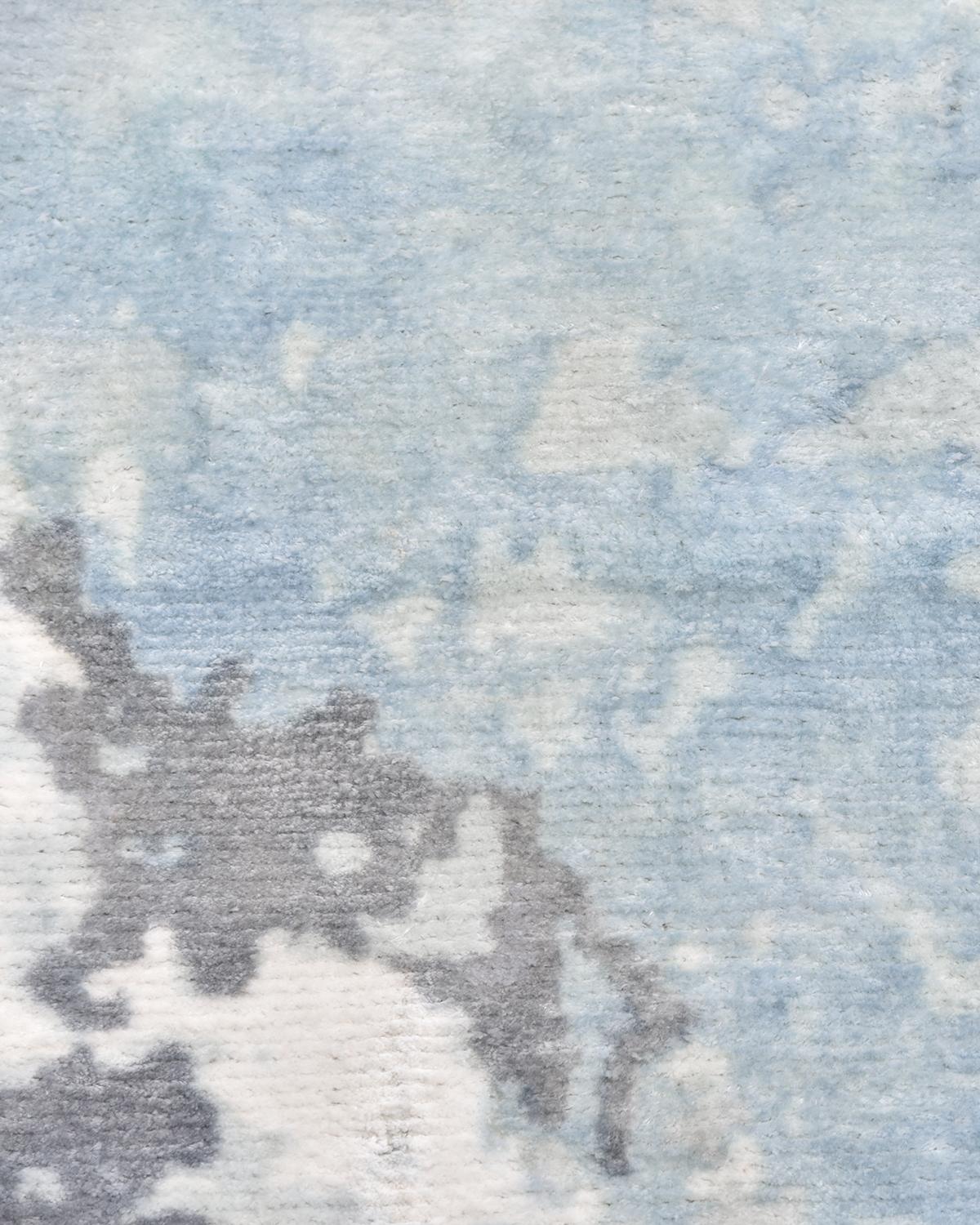 Einzelne Solo-Teppiche Denali Zeitgenössischer abstrakter handgefertigter Teppich Elfenbein (Moderne) im Angebot
