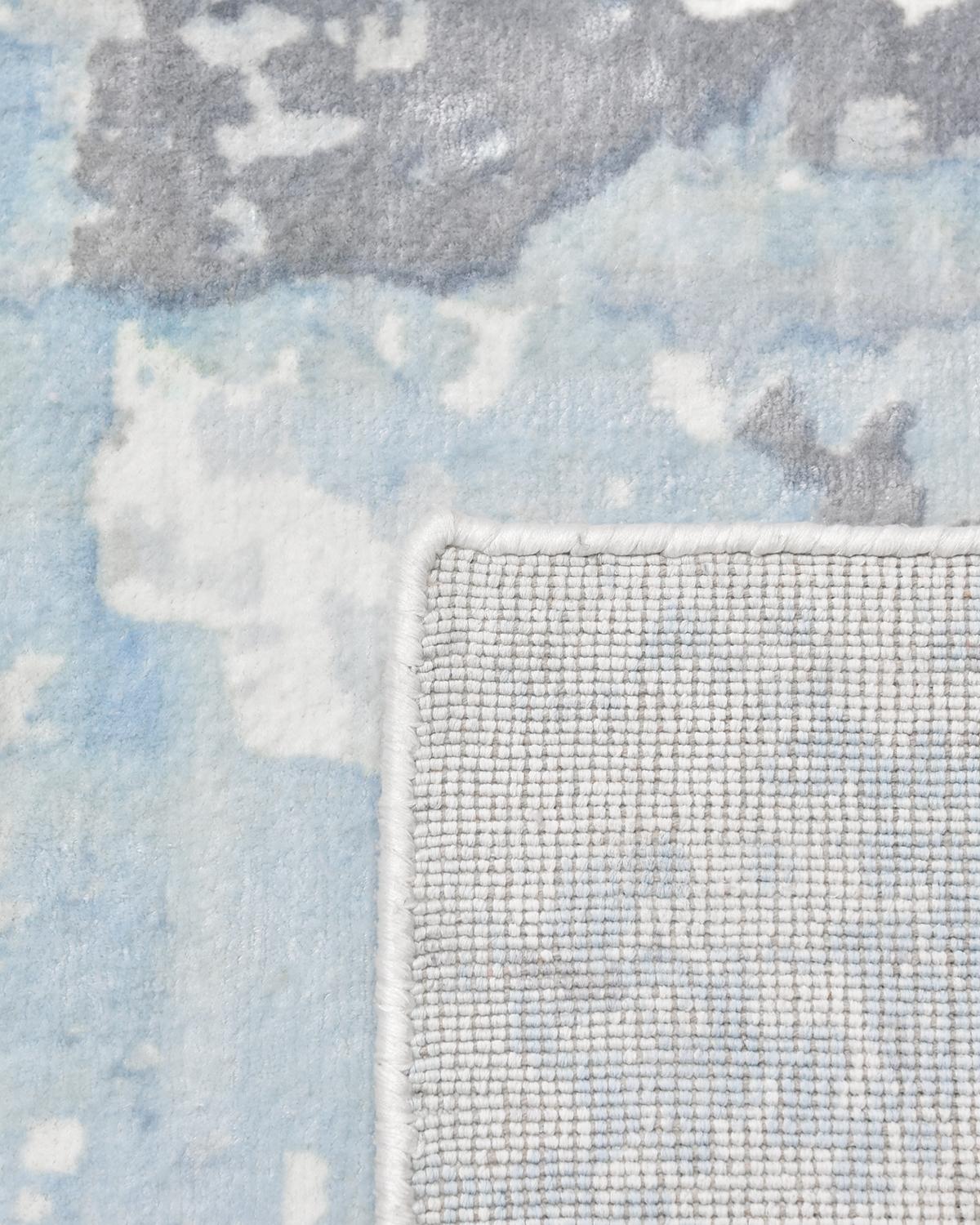 Einzelne Solo-Teppiche Denali Zeitgenössischer abstrakter handgefertigter Teppich Elfenbein (Indisch) im Angebot
