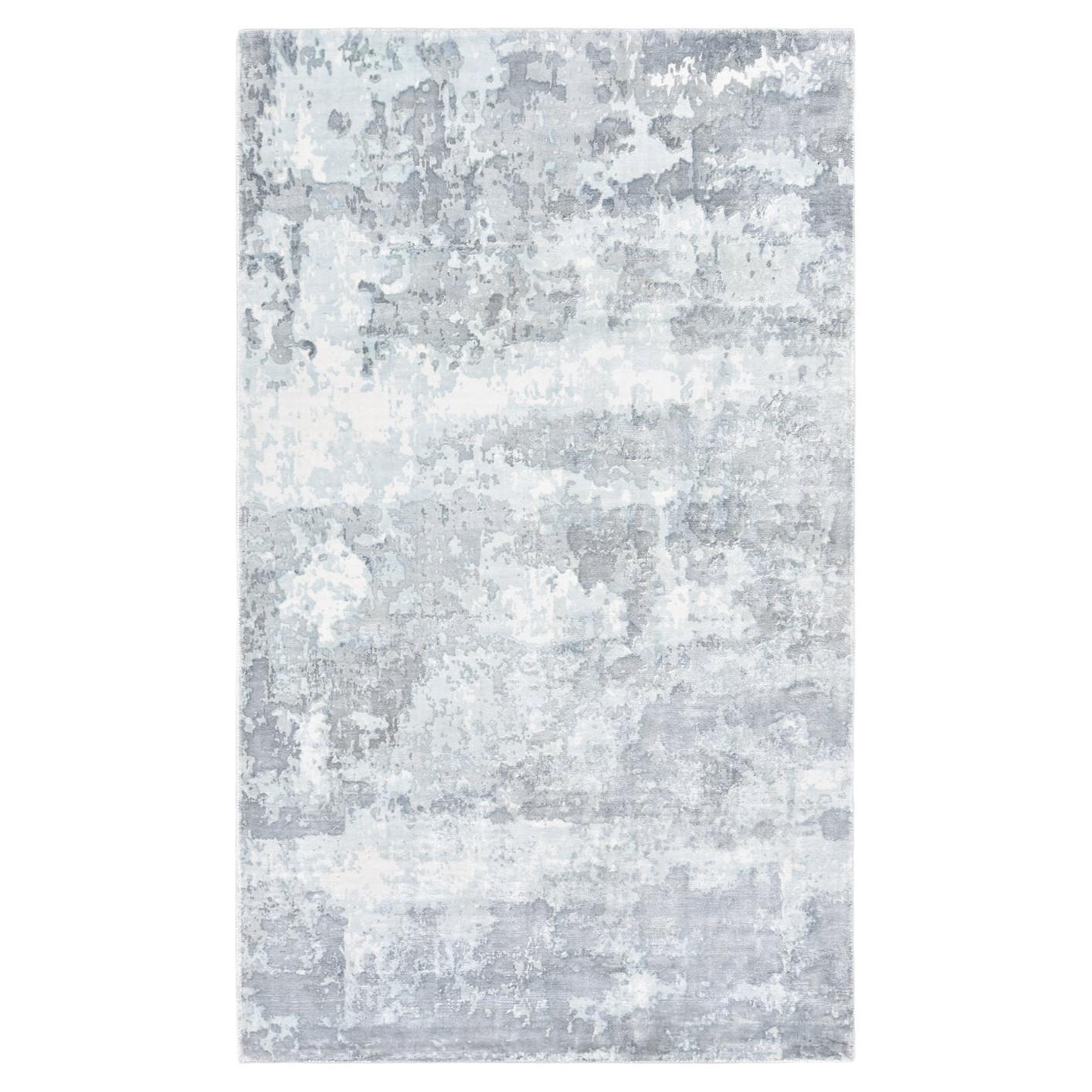 Solo Rugs Elbrus Contemporary Abstract Handmade Area Rug Ivory For Sale