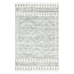 Solo Rugs Ellery Bohemian Moroccan Handmade Area Rug Light Gray