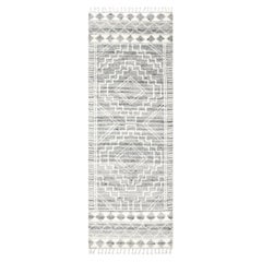 Solo Rugs Ellery Bohemian Moroccan Handmade Runner Light Gray