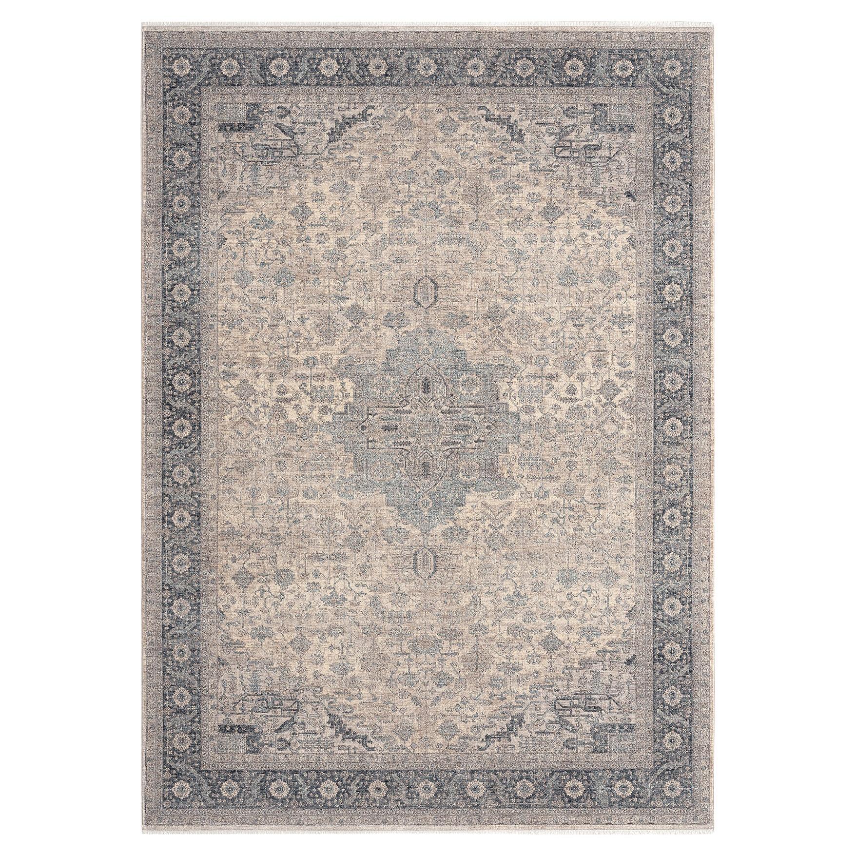 Solo Rugs Emin Contemporary Oriental Area Rug Gray