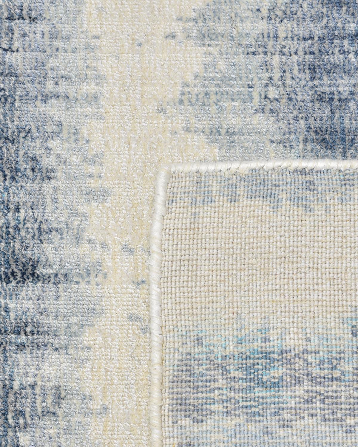 Indian Solo Rugs Esti Contemporary Striped Handmade Area Rug Gray