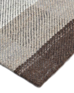 Solo Rugs Flatweave Checkered Hand Woven Brown Area Rug