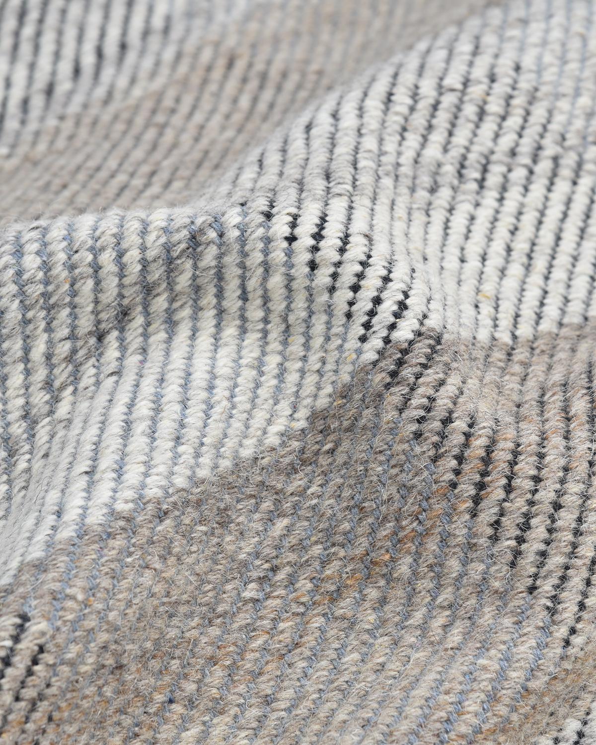 Cotton Solo Rugs Flatweave Checkered Hand Woven Brown Area Rug For Sale