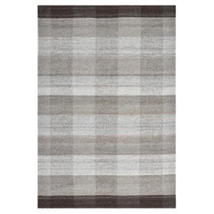 Solo Rugs Flatweave Checkered Hand Woven Brown Area Rug