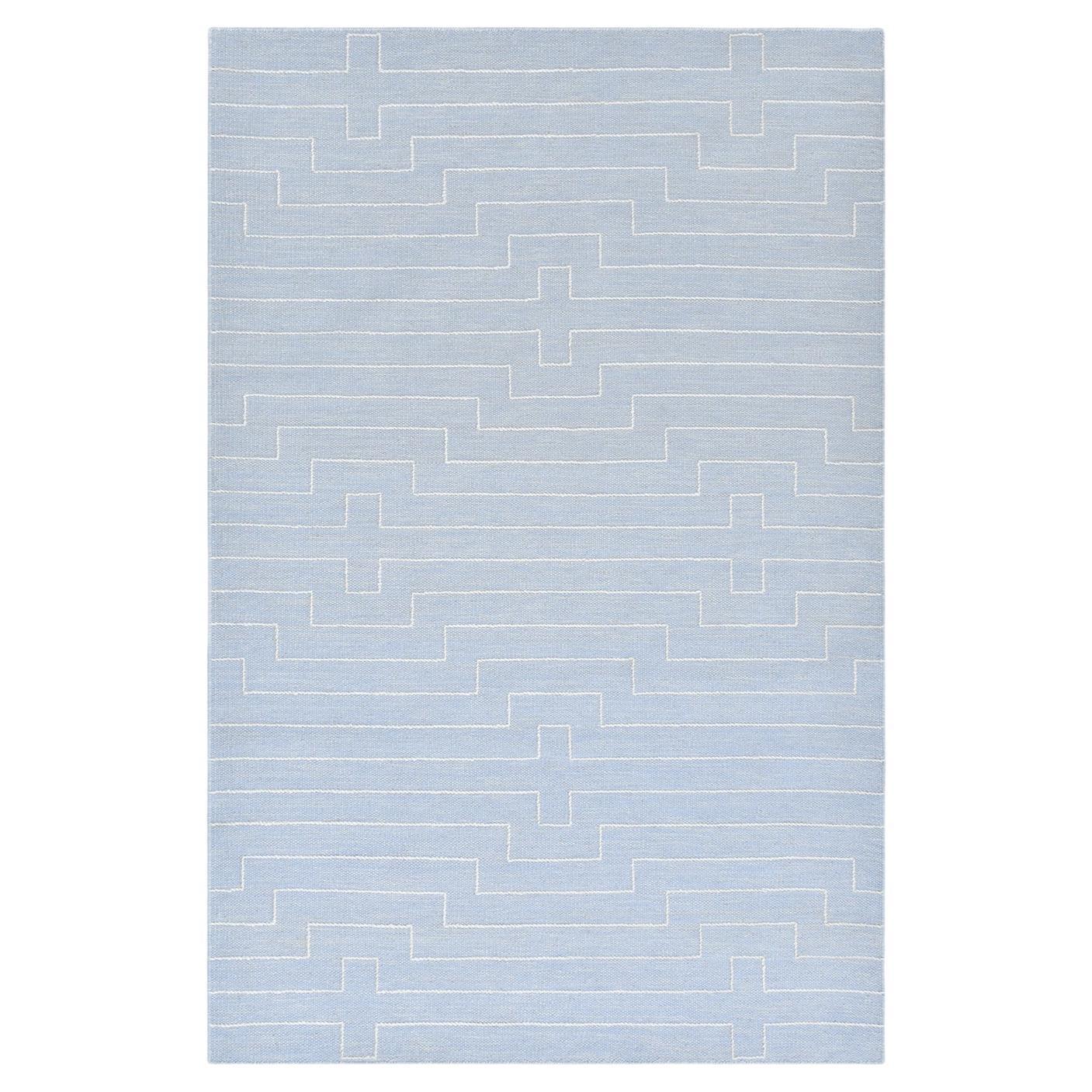 Solo Rugs Flatweave Geometric Hand Woven Blue Area Rug