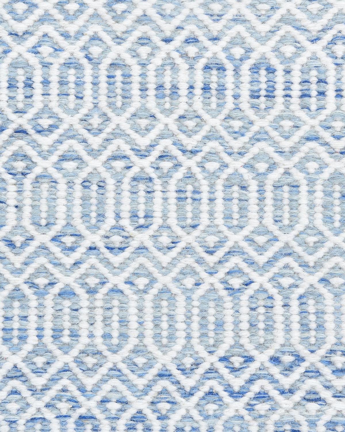 Indian Solo Rugs Flatweave Geometric Hand Woven Blue Area Rug