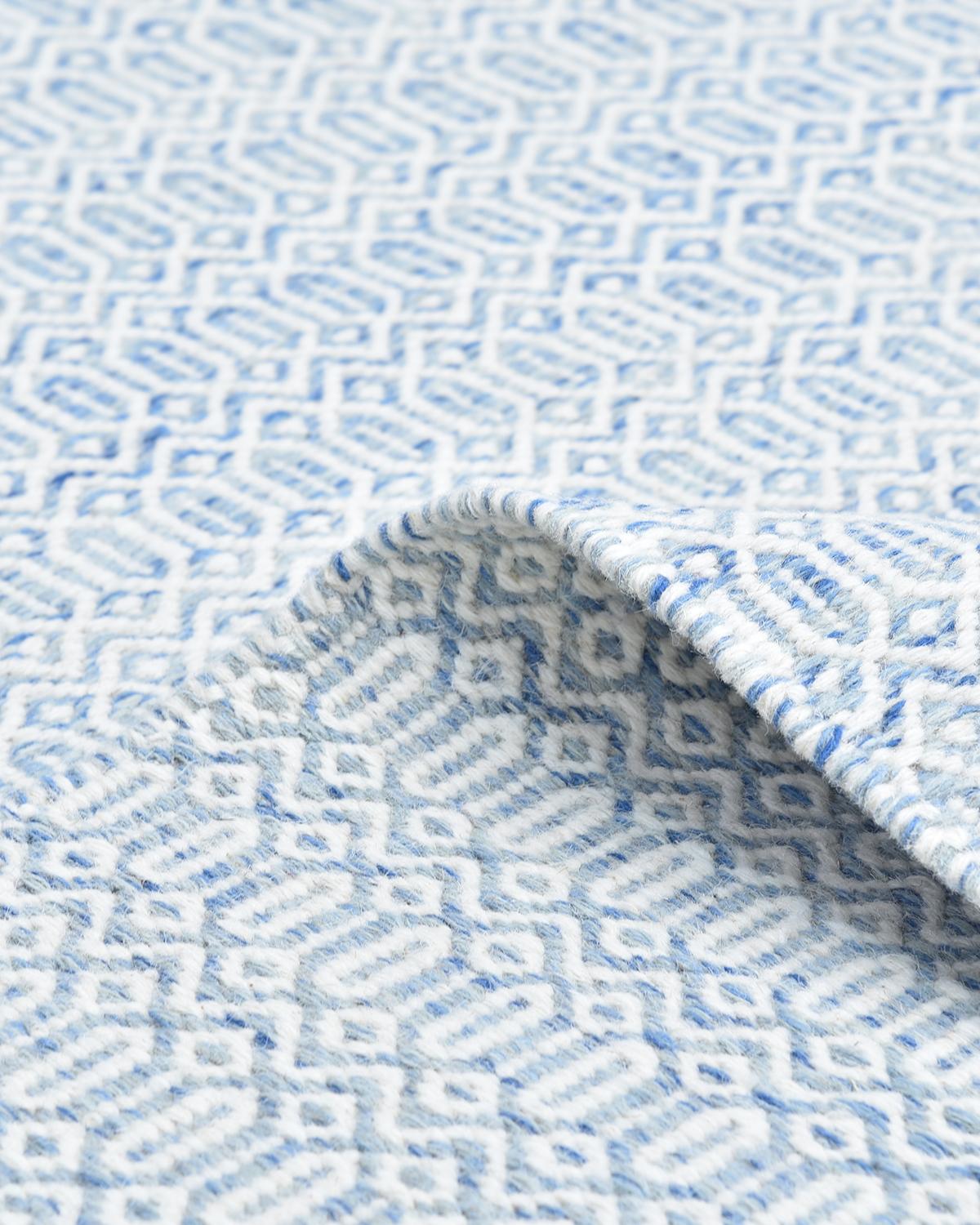 Solo Rugs Flatweave Geometric Hand Woven Blue Area Rug In New Condition In Norwalk, CT