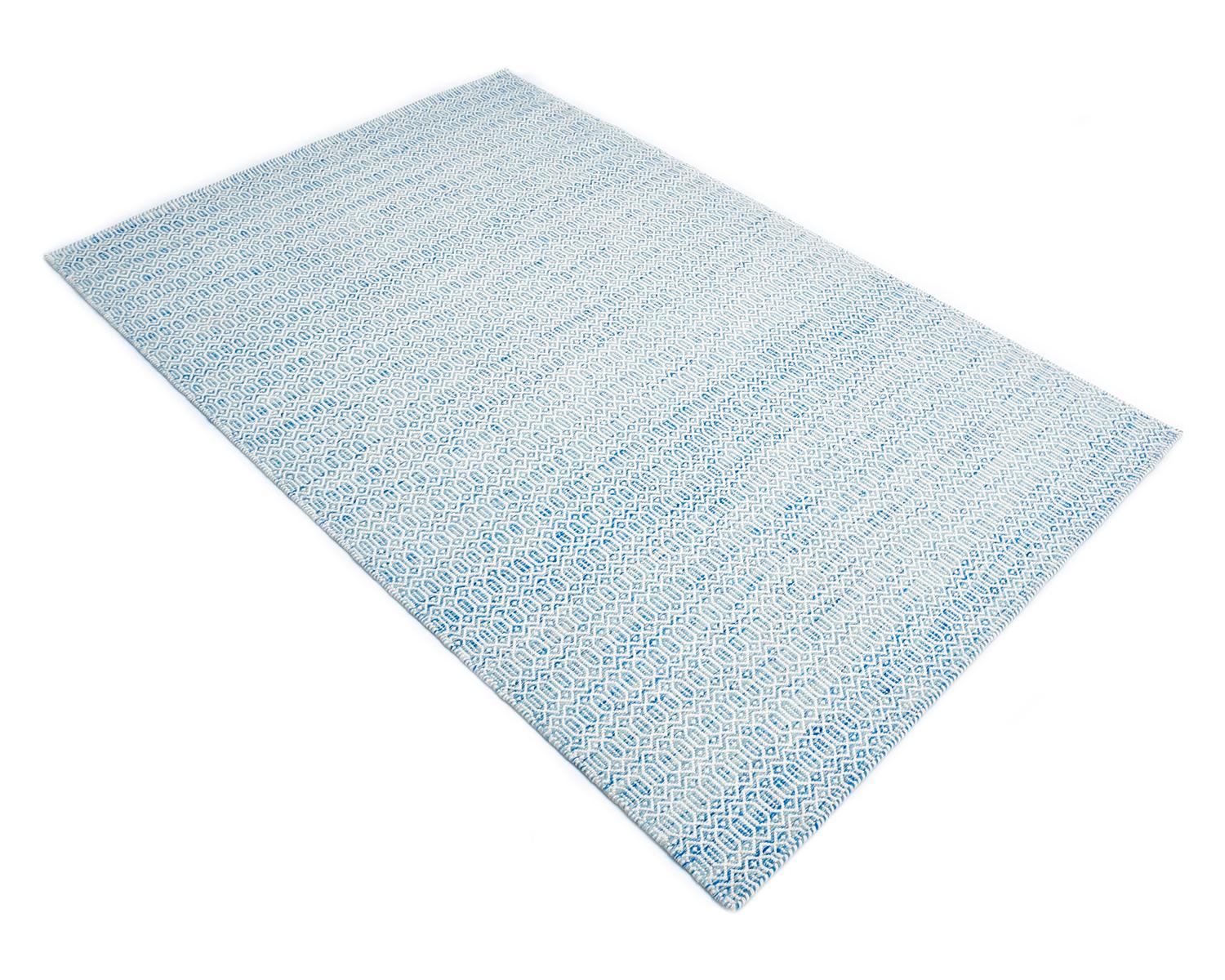 Solo Rugs Flatweave Geometric Hand Woven Blue Area Rug 1