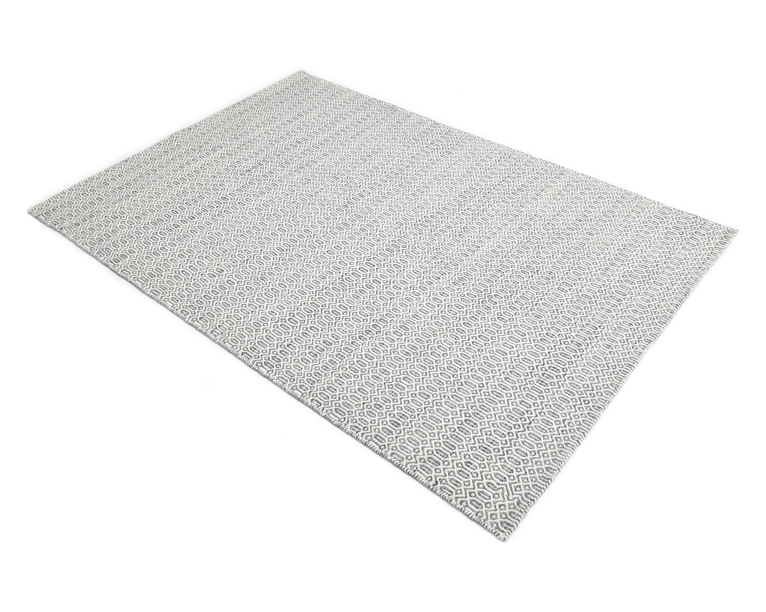 Flachgewebter geometrischer handgewebter grauer 9 x 12 Teppich im Angebot 1