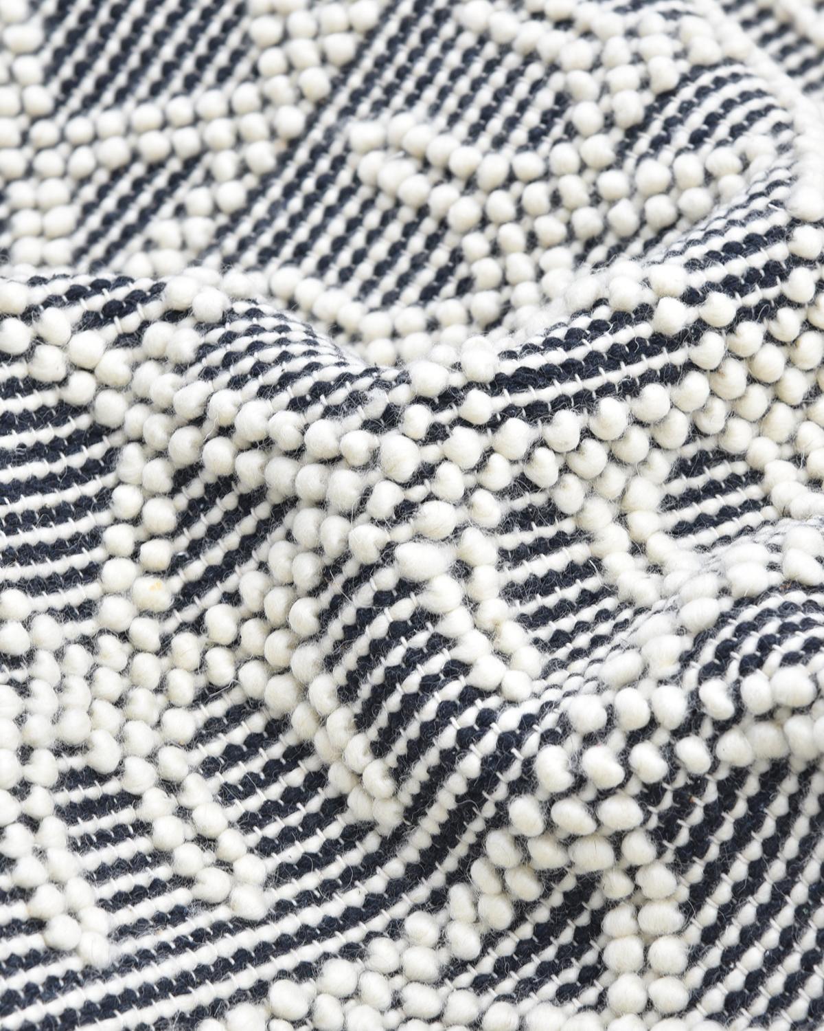 Solo Rugs Flachgewebe handgewebter schwarzer Teppich (Baumwolle) im Angebot