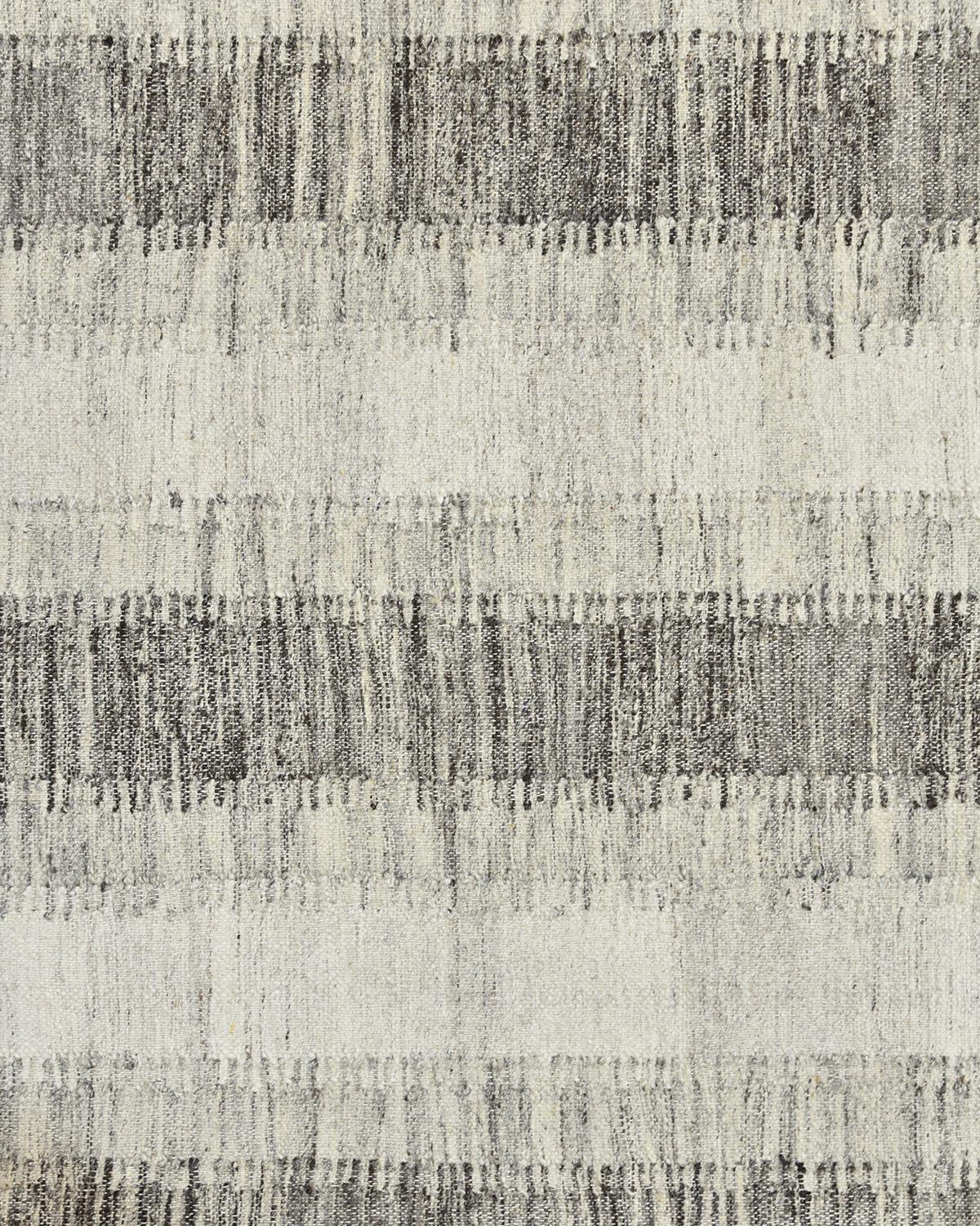 Indian Solo Rugs Flatweave Striped Hand Woven Brown Area Rug For Sale