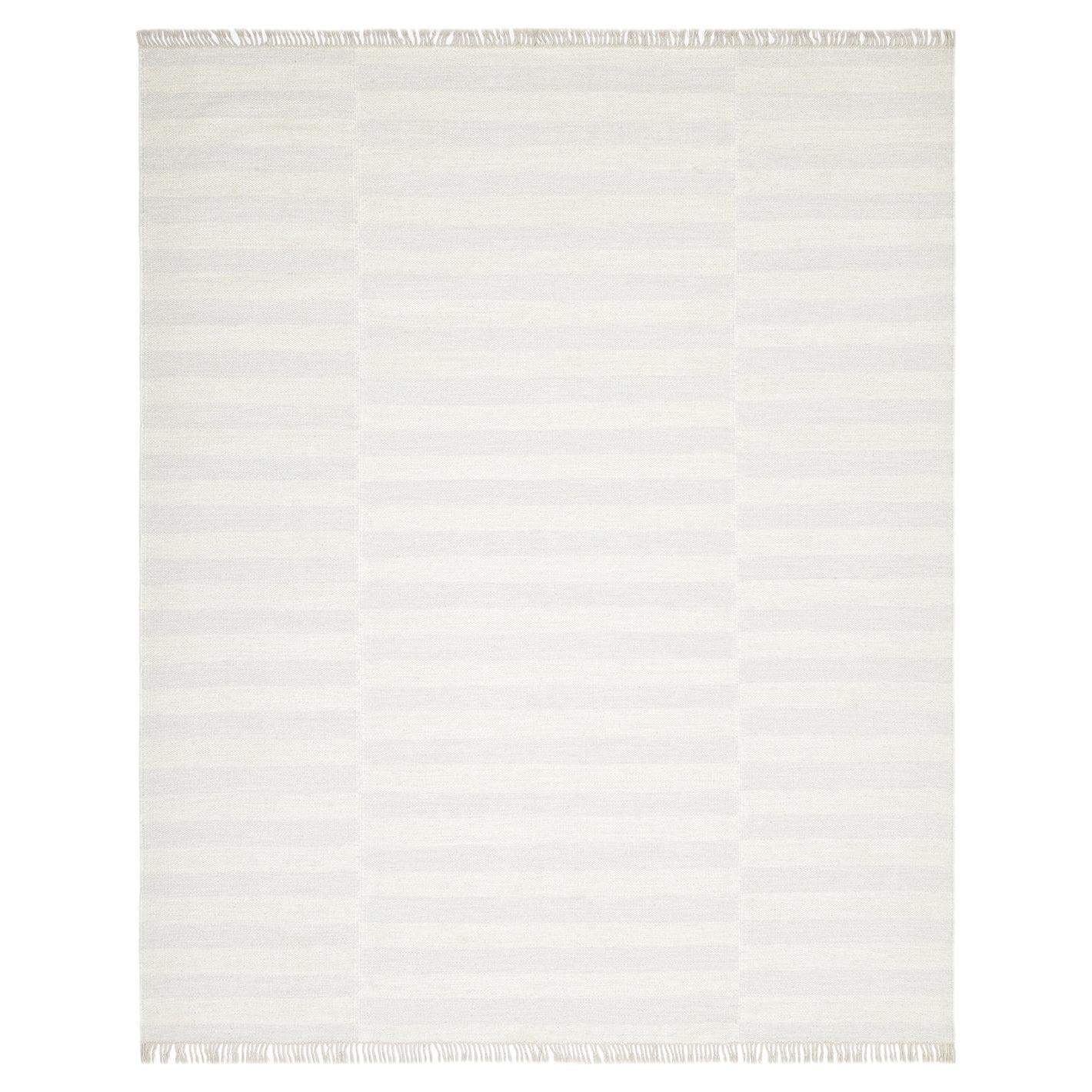 Solo Rugs Flatweave Striped Hand Woven Ivory Area Rug For Sale