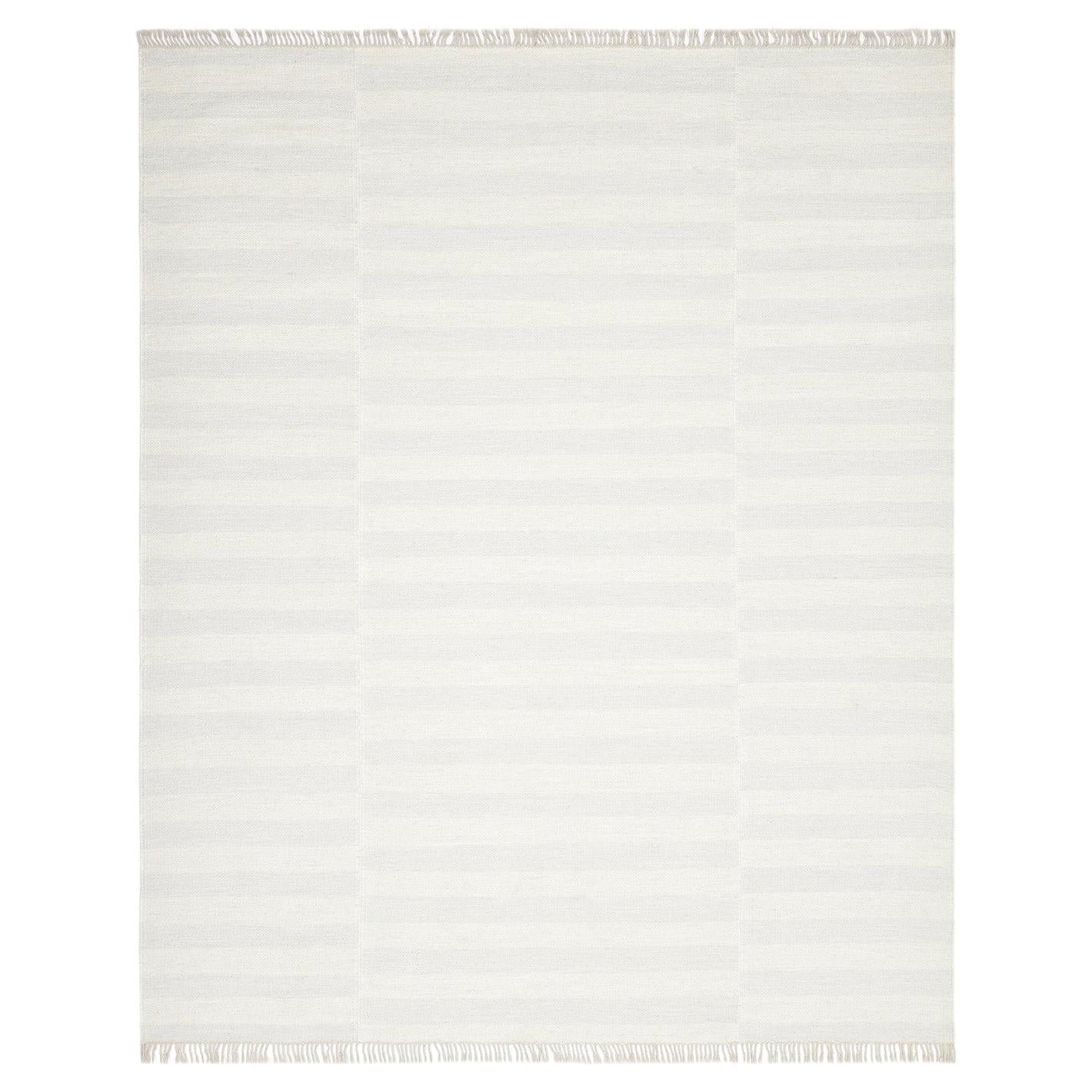 Solo Rugs Flachgewebe gestreift Hand gewebt Elfenbein 9 x 12 Bereich Teppich