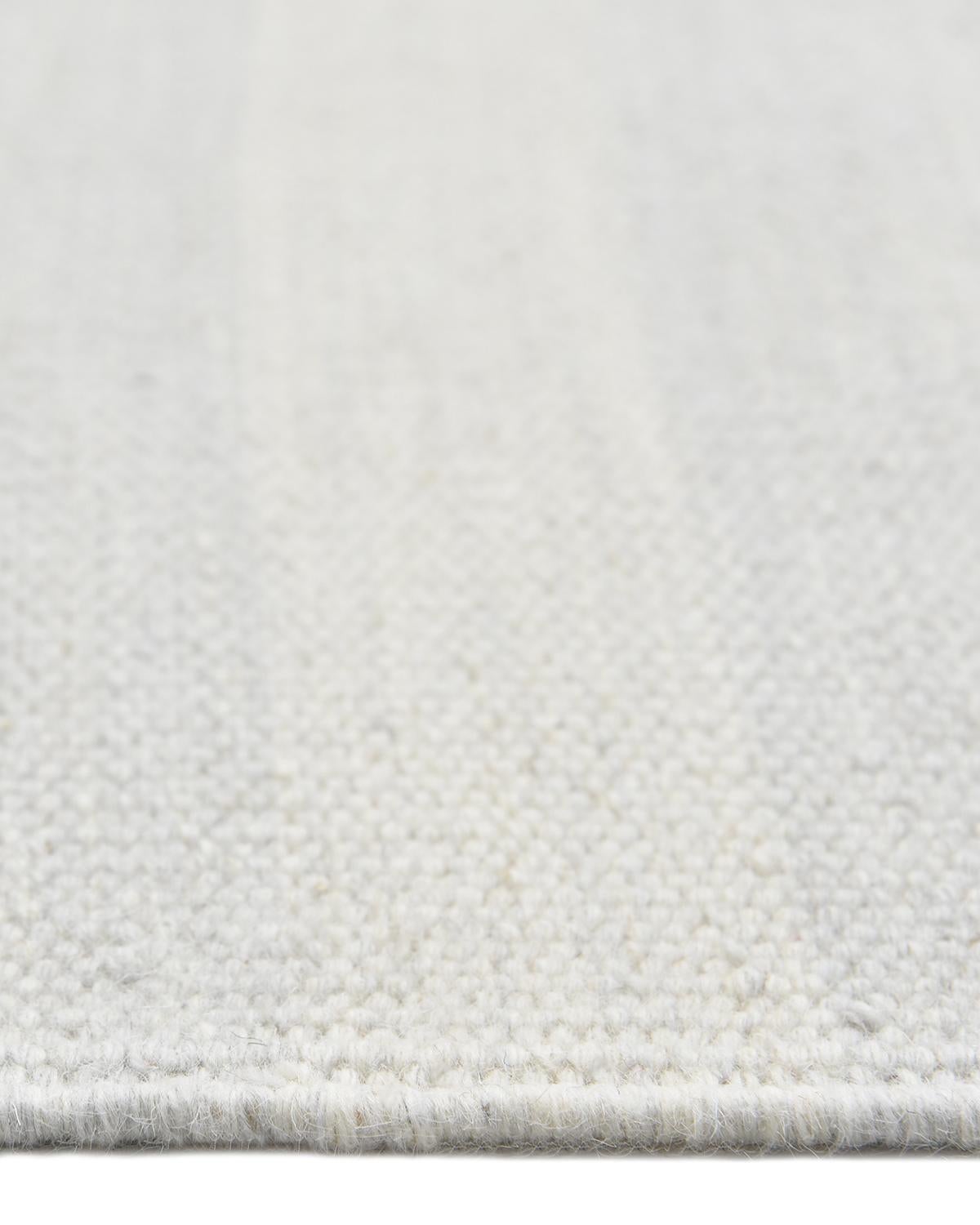 Solo Rugs Flachgewebe Gestreift Hand gewebt Elfenbein Bereich Teppich (21. Jahrhundert und zeitgenössisch) im Angebot