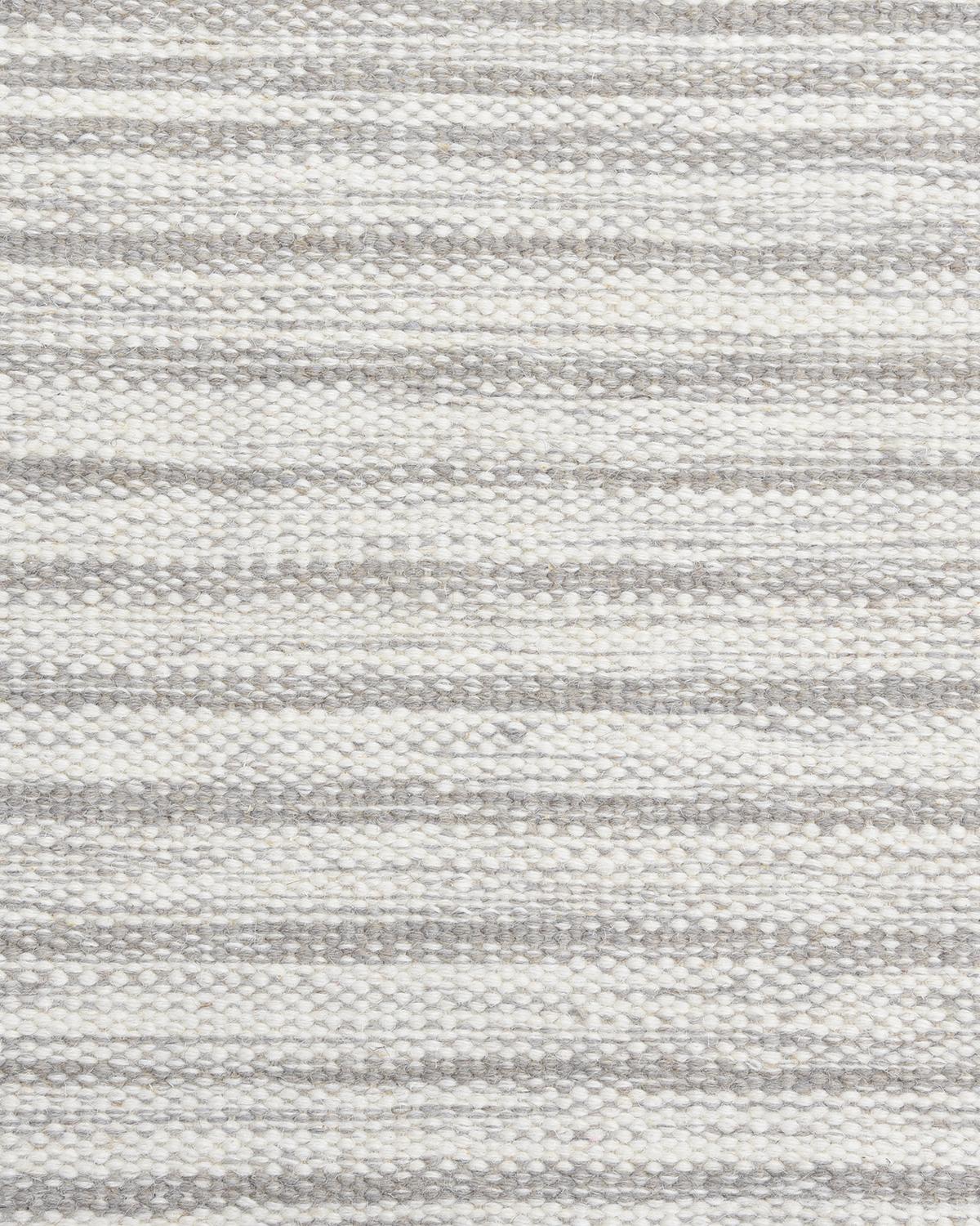 Indian Solo Rugs Flatweave Striped Hand Woven Light Gray Area Rug For Sale