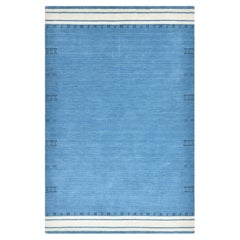 Solo Rugs Gabbeh Solid Hand-Knotted Blue Area Rug