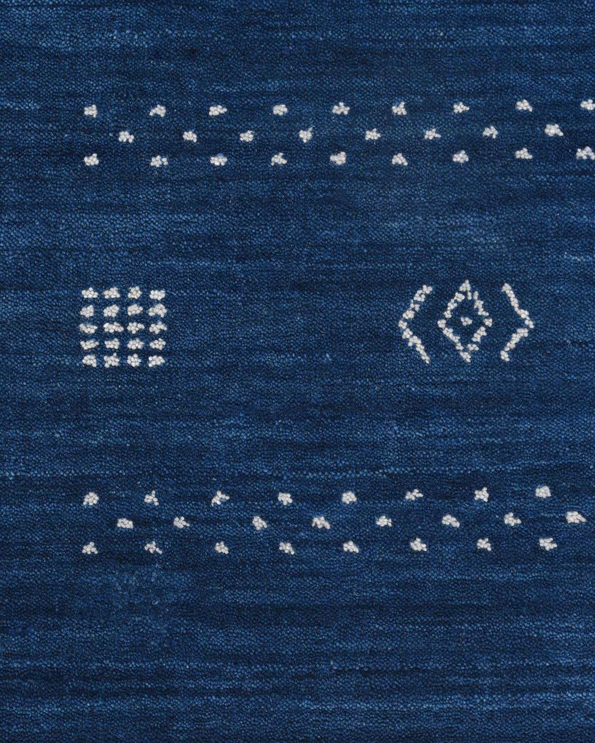 Indian Solo Rugs Gabbeh Tribal Hand Loom Blue Area Rug For Sale