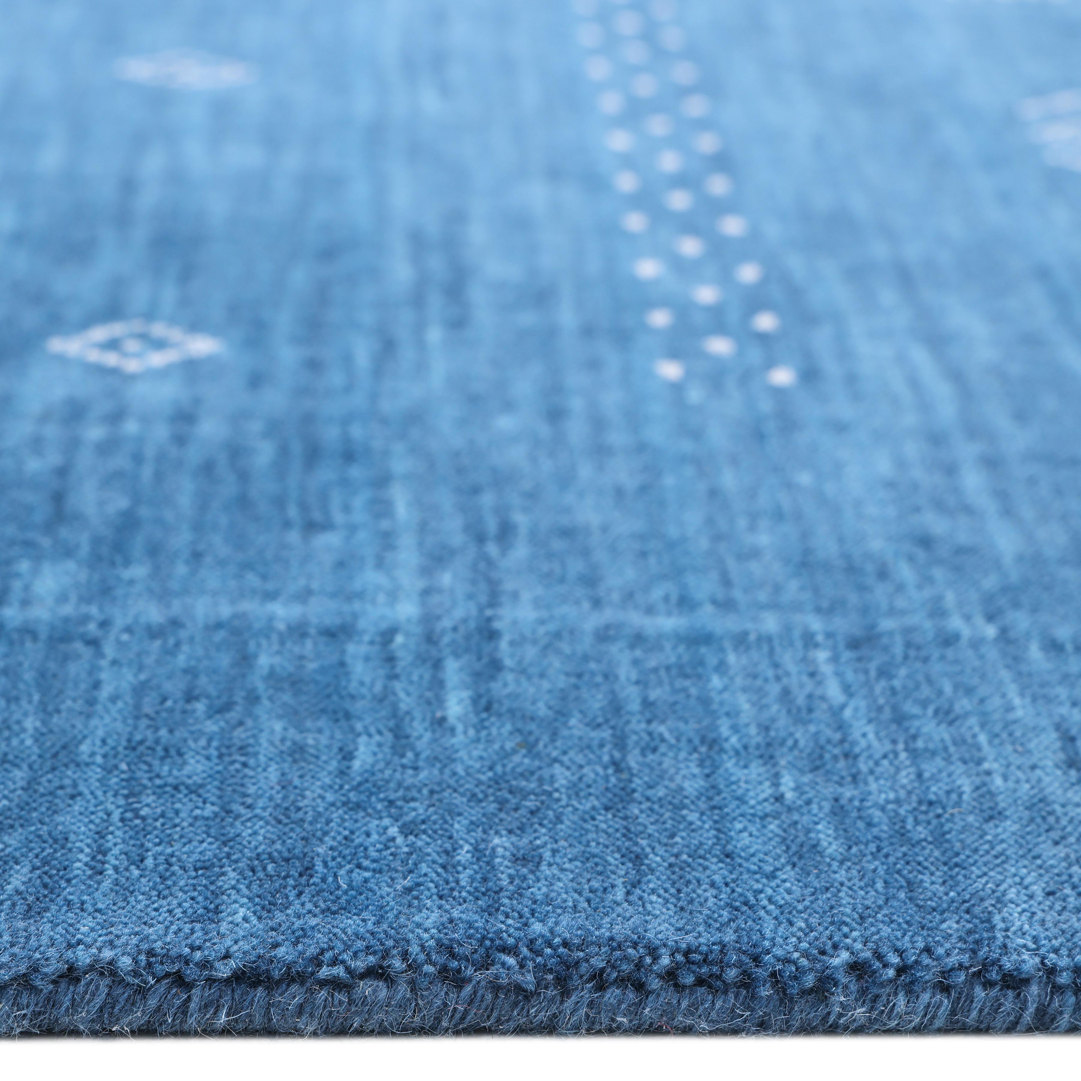 Solo Rugs Gabbeh Tribal Hand Loom Blue Area Rug In New Condition In Norwalk, CT