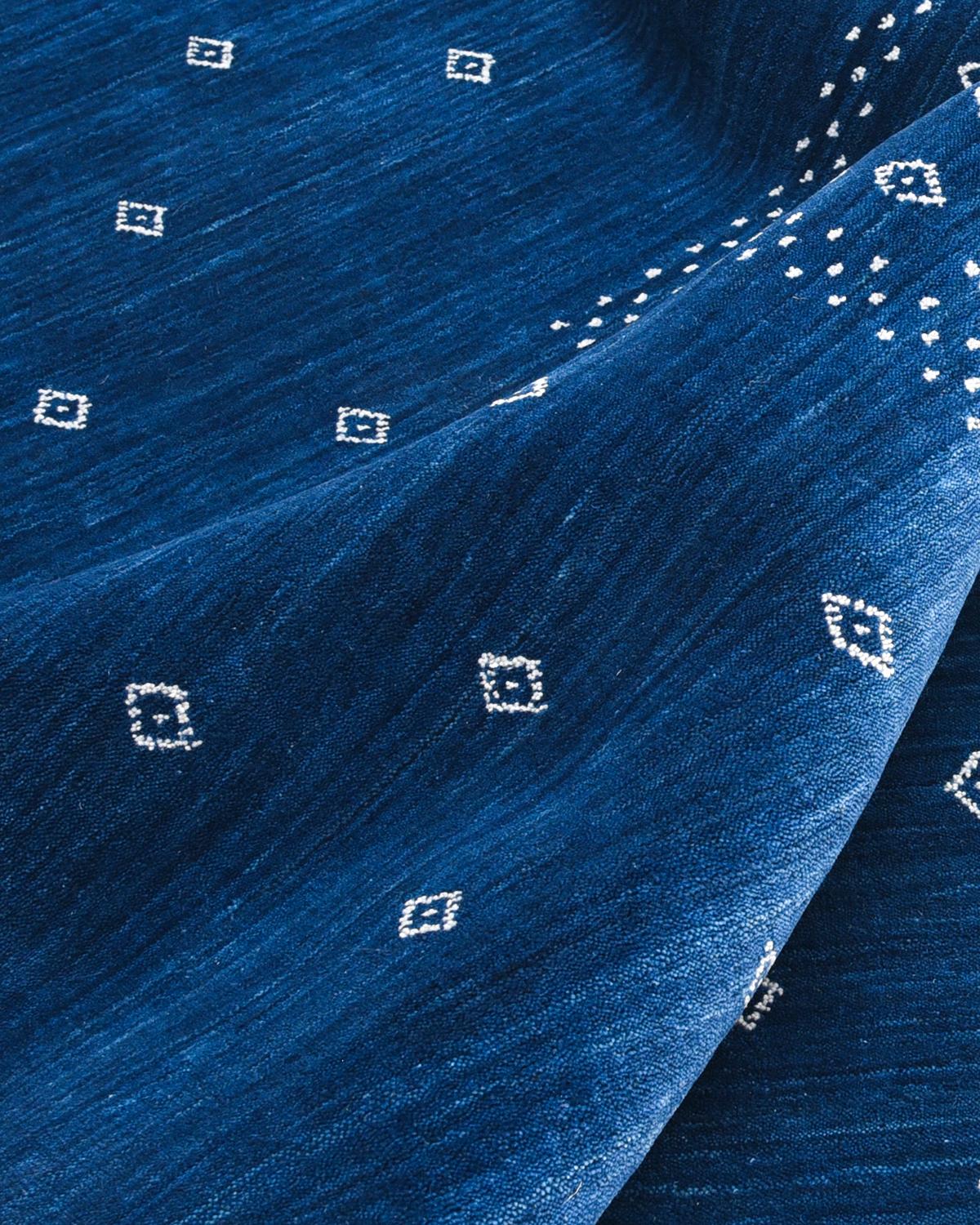 Coton Tapis Solo Gabbeh Tribal Hand Loom - Tapis bleu en vente