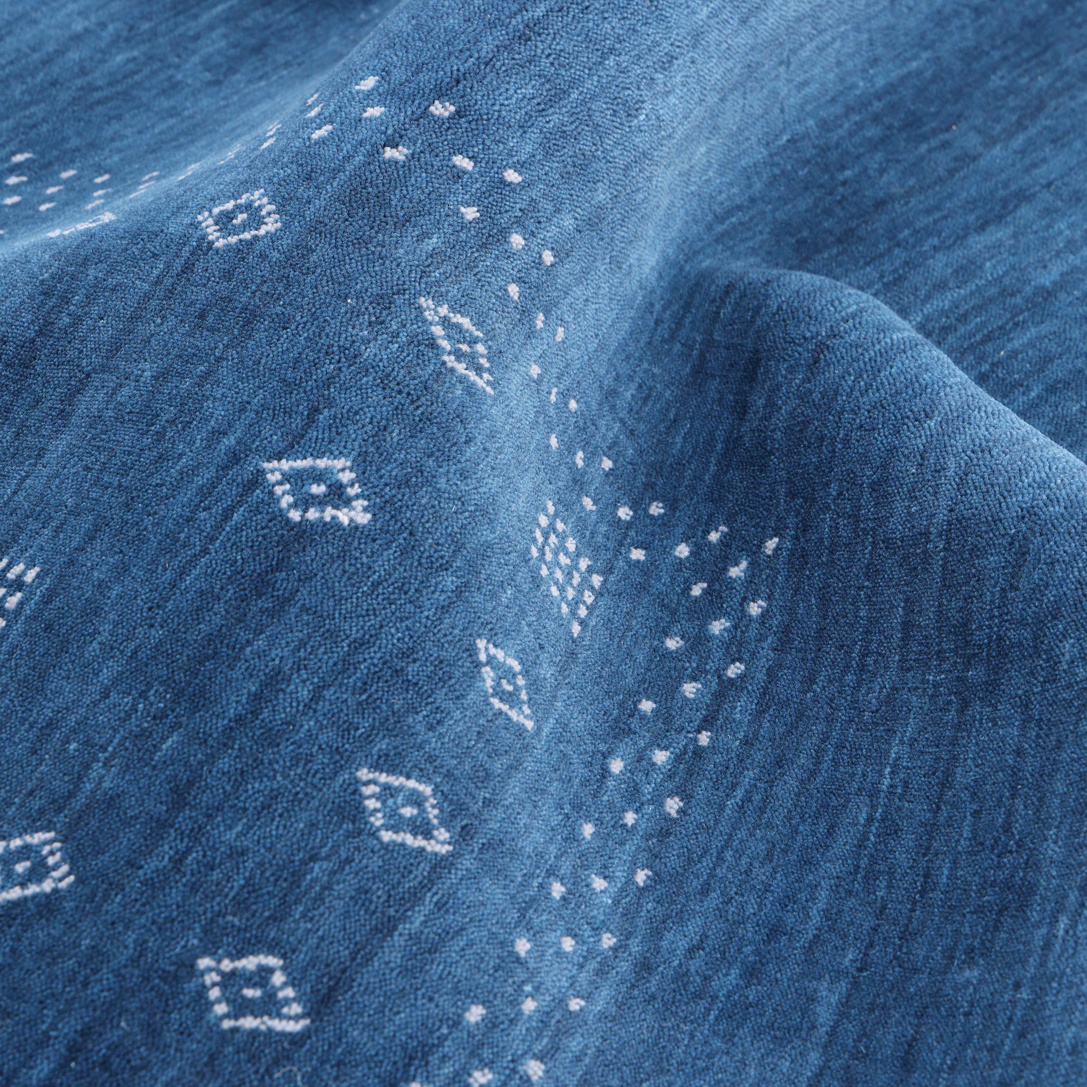 Contemporary Solo Rugs Gabbeh Tribal Hand Loom Blue Area Rug