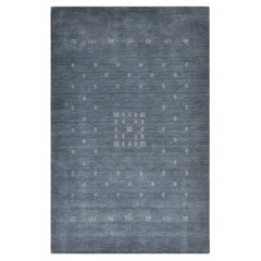 Gabbeh Stammeskunst-Teppich, handgewebt, grau, 3 x 5