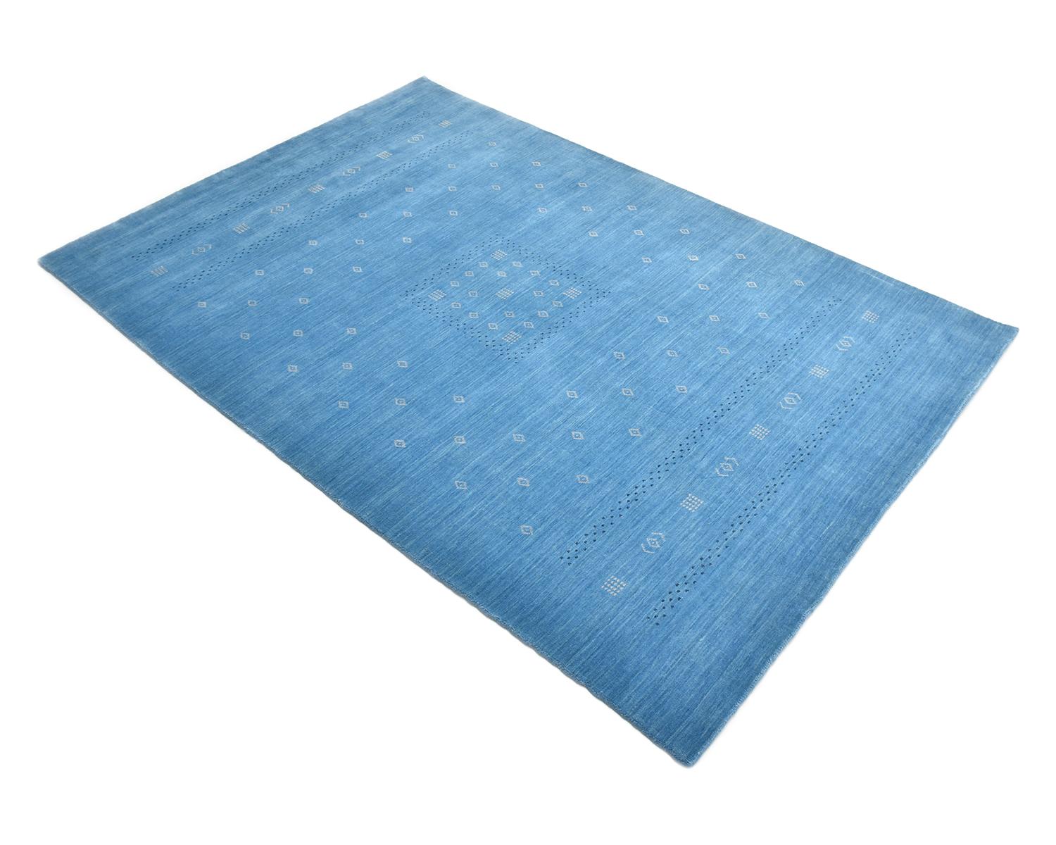 Tapis Gabbeh - Tapis tribal noué à la main bleu 9 x 12 en vente 1