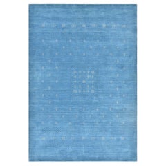 Gabbeh Stammeskunst-Teppich, handgefaltet, blau, 9 x 12