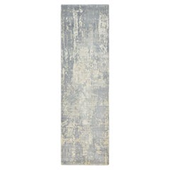 Solo Rugs Hagues Runner contemporaneo astratto fatto a mano Avorio